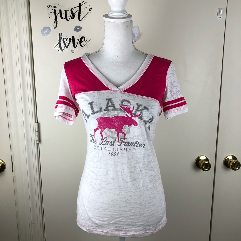 PRARIE MOUNTAIN GRAPHIC BURNOUT TEE SHIRT SZ SM